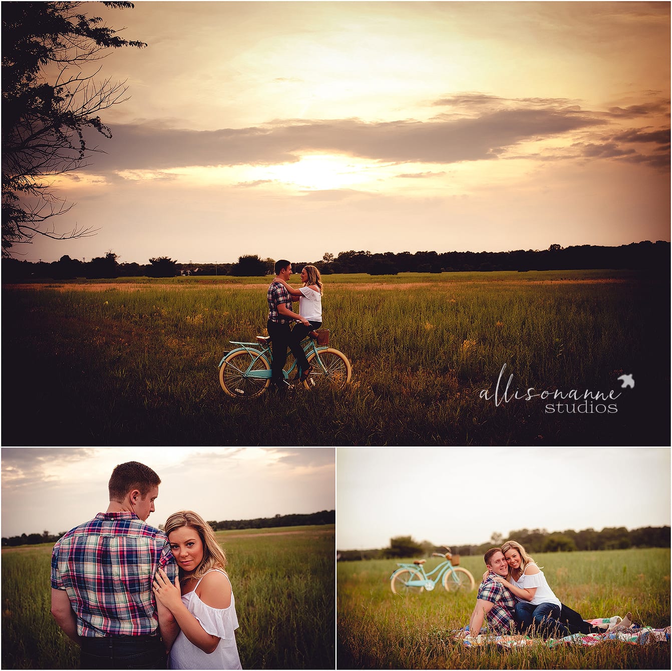Summer, engagement session, AllisonAnne Studios, Greenview Inn, Eastlyn Golf Course, Vintage Bicycle, peach orchards, Best Photographer South Jersey, Hammonton 
