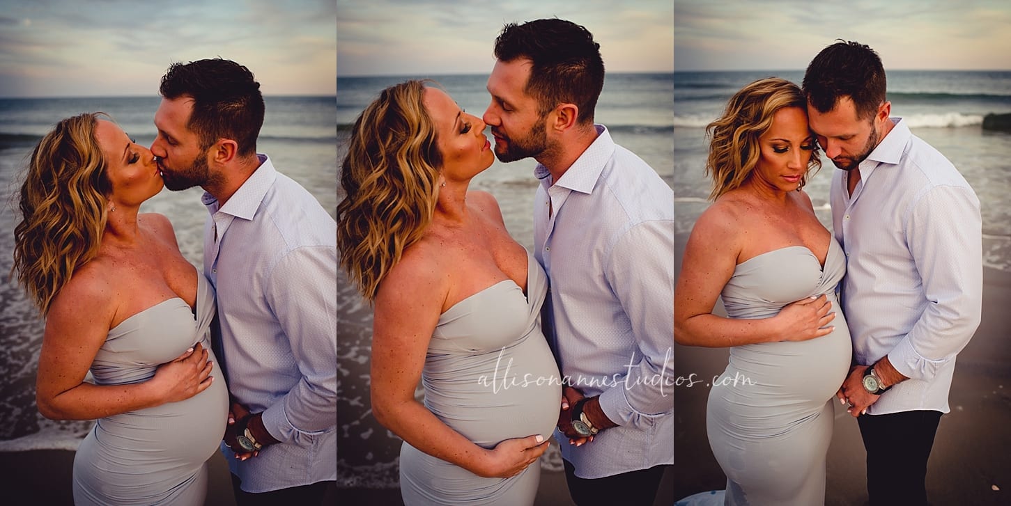 sunset, love, Allison Gallagher, Hammonton, AllisonAnne Studios, maternity session, best photographer in NJ, happy, beach, jetty, rocks, sand, pregnant, word of mouth clients