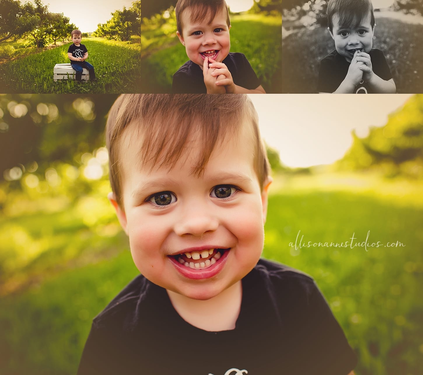 Declan, Love, Hammonton, best photographer in South Jersey, peach orchards, cute baby, big brown eyes, wide smile, great personality, cheeks for days, baby drool, two years old, perfect summer session, facial expressions, AllisonAnne Studios, Allison Gallagher 